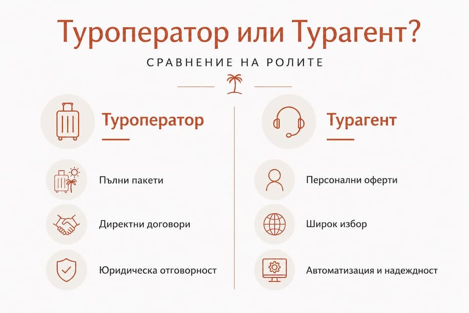 Инфографика: Какви са разликите между туроператор и туристически агент?