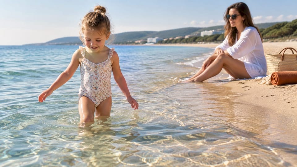 Дете играе в плитки води